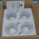 Glass Coffee Cups Set of 4, 8.5oz Double Walled Glass Mugs with Handles, Clear Insulated Coffee Mug Espresso Cups, Cappuccino Latte Tea Cups Set, Heat Resistant Borosilicate Clear Glasses