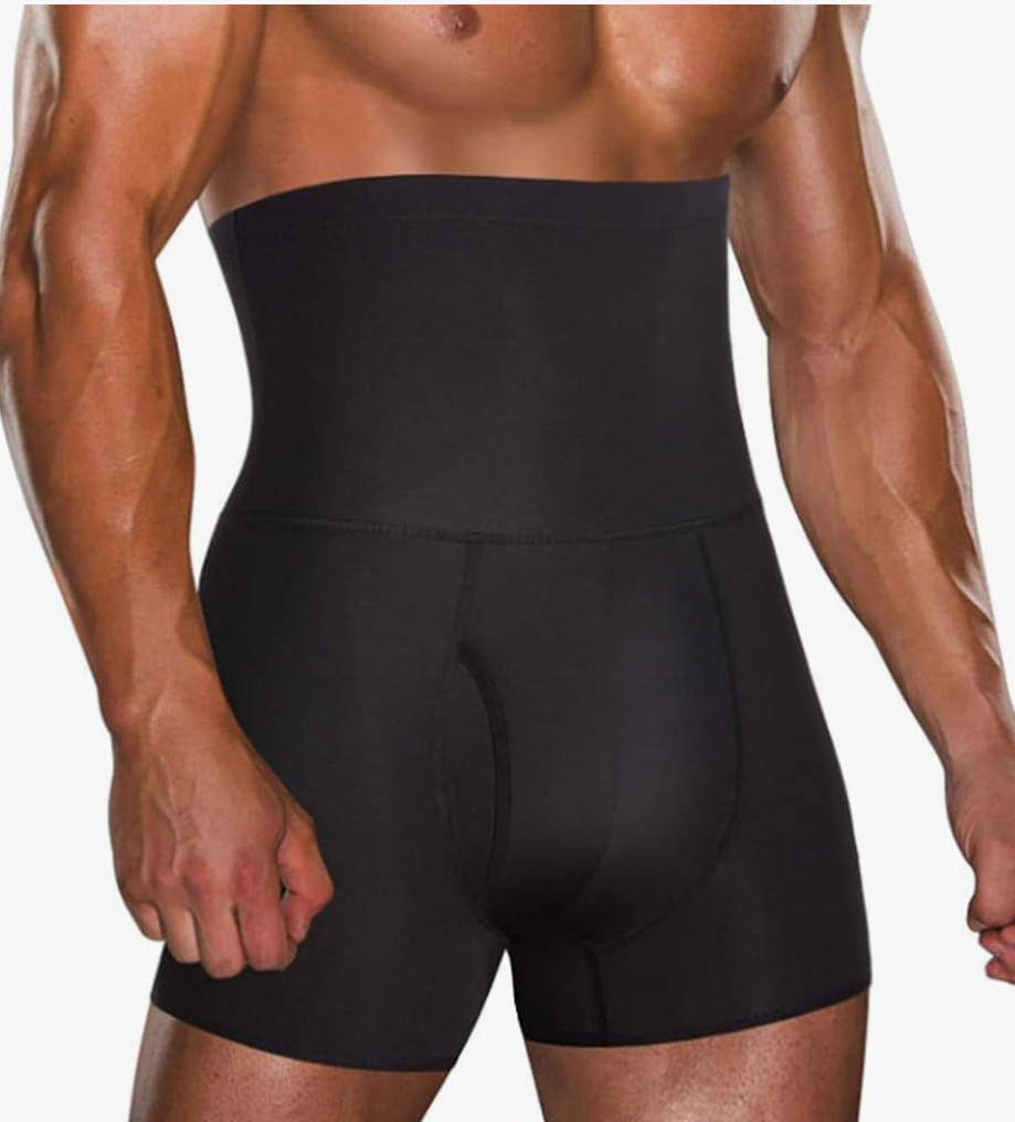 HSQSMWJ Men Compression Tummy Control Shorts High Waist Slimming Body Shaper Belly Girdle Boxer, XL