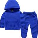 Baby Boy Girl 2Pcs Fall Winter Outfit Solid Color Long Sleeve Hoodie Sweatshirt and Sweatpants Set Toddler Sweatsuit, Size: 4-5T