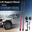 Hood Struts Lift Supports for Jeep Wrangler JL 2018-2025 for Jeep Gladiator JT 2020-2025 Front Hood Lift Support Struts Bonnet Shocks Heavy Duty Hydraulic Prop Rod Gas Spring Red