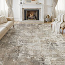 Area Rugs 7x9 Living Room: Washable Large Abstract Modern Neutral Rugs Soft Non Slip Stain Resistant Low Pile Carpet for Bedroom Dining Nursery Home Office Room Home Decor - Brown Grey