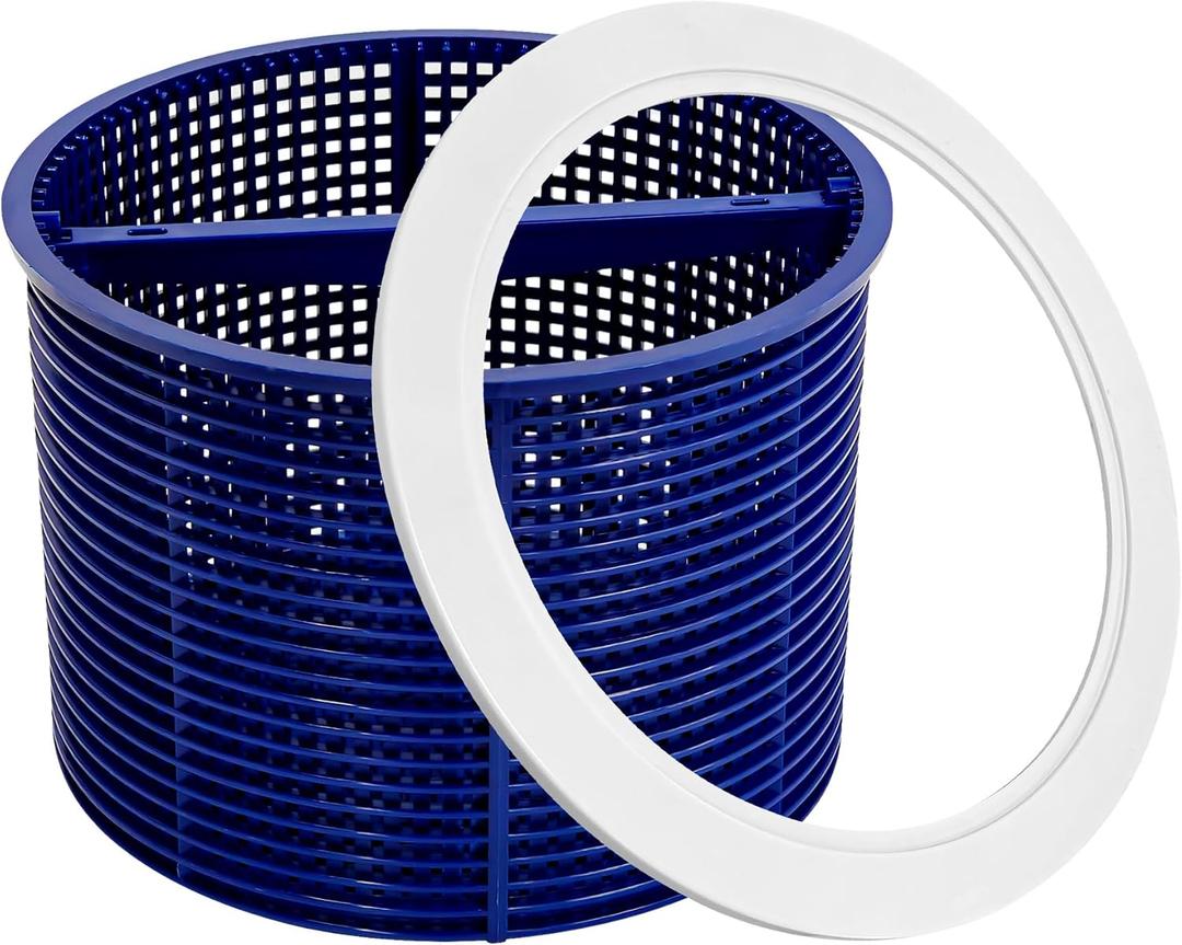 SPX1082CA Pool Skimmer Basket & SPX1082D Basket Support Ring | Replacement for Hayward Swimming Pool Skimmer & Aladdin B-152 Skimmer SP1082 SP1083 SP1084 1085 1086 SP1075 1075T 1076 1077