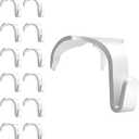12 Pcs Molding Hooks for Picture Rails,Moulding Picture Rail Hangers Hooks for Art & Photos (White)