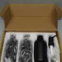 Molimoli Soap Dispenser, Bathroom Soap Dispenser Set, Glass Dispenser, Soap Dispenser for Kitchen, Kitchen Soap Dispenser Pump, 500ml/16.9 Oz, Set of 3, Black