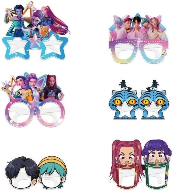 5 x 12Pcs Demon Movie Hunters Party Set, Party Decorative Glasses, Cosplay Decorative Glasses, Suitable for Witch Hunter Group Birthday Parties, Children's Birthday Party Gifts.