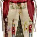 3dRose - Beverly Turner Christmas Design - Nutcracker Prince, Sugar Plum Fairy, Mouse King, Snow Queen, Clock - Bottle Bags (wbg-223585-1) (Multicolor)