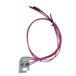 10 ft. Charging and Sync Cable For USB C Durable and Tangle Resistant - Pink