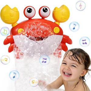Crab Bath Toys for Toddlers 1-3 2-4 Bathtub Bubble Maker with Music Automatic Kids Bathtub Bubble Machine Baby Bath Toys for Infants 6-12 12-18 Months Birthday Gifts for 1 2 3 Year Old Boys Girls