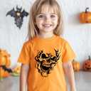 Halloween Shirts for Kids Toddler Boys Girls Pumpkin Shirts Ghost T-Shirts Clothes Short Sleeve Cotton Tee 2-8T (Orange)