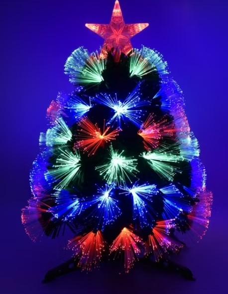 Stcomart Small Pre-lit Artificial Christmas Tree, Fiber Optic Tabletop Xmas Tree