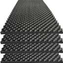 4 PCS Acoustic Panels,48''X24''X2'' Egg Crate Foam Soundproof Foam Wall Panels,High Density Fireproof Noise Cancelling Foam Studio Foam Panel,Noise (Black)