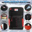 65L Ski Boot Bag Backpack for Ski Helmet, Gloves, Snowboard & Skis Accessories, Large Waterproof Snowboard Ski Boot Travel Backpack for Men,Women and Youth (Red)