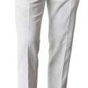 GINGTTO Linen Pants Men Slim Fit Elastic Waistband Lightweight Summer Beach Fashion Casual Pant (30W x 30L, White)