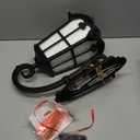 LONEDRUID Dusk to Dawn Sensor Outdoor Wall Light Fixtures Black Roman 17.71" H Exterior Wall Lantern Waterproof Sconce Porch Lights Wall Mount for House Garage Doorway, ETL Listed (Black & Gold Trim)