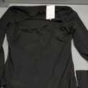 REORIA Women's Mock Neck Cutout Front Bodysuit Trendy Going Out Long Sleeve Body Suits Tops Fall Outfits 2025 (Medium, Black)