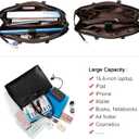 LOVEVOOK Laptop Tote Bag for Women 15.6 Inch Waterproof Leather Computer Bags Business Office Work Briefcase Black