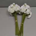 Ling's moment Ranunculus Artificial Flower, Faux Silk Mini Ranunculus Flowers for DIY Bouquet, Bulk Fake Wedding Filler Flowers for Centerpieces Arrangements Bridal Shower Decorations, Ivory White