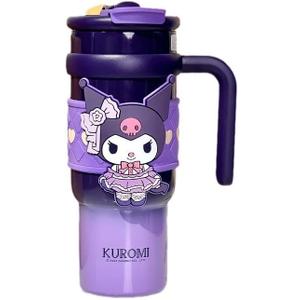 Kuromi Lolita Stainless Steel Insulated Tumbler with Lid, Straw & Handle 900ml