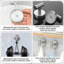 Shimeyao 6 Pack Suction Cup Hooks for Shower 15lbs Heavy Duty Stainless Steel Towel Hooks No Drill Waterproof Rustproof Hanger for Bathroom Kitchen Wall Loofah Robes(Hanging Hook,Silver)