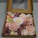 Garisey Artificial Flowers Combo, Mix Silk Flowers Roses, Peonies, Dahlias with Stems for DIY Wedding Bridal Bouquets, Baby Shower, Table Centerpieces, Home Decor, Fake Floral Arrangements-Blush Pink