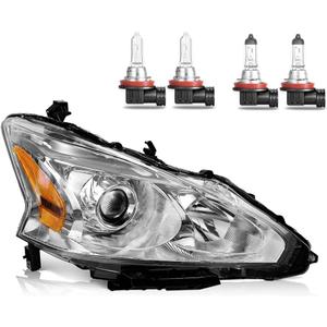 Right Passenger Side Headlights W/Bulbs for 2013 2014 2015 Nissan Altima 4-Door Sedan Headlamp Replacement(DOES NOT FIT XENON/HID)