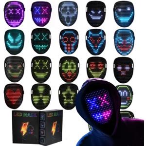 YXYaoZhengYiGeYi LED Mask with Gesture Sensing Transforming for Man/Kids, Unisex Light Up LED Face Cool Masks for Halloween Costume Cosplay Party Masquerade