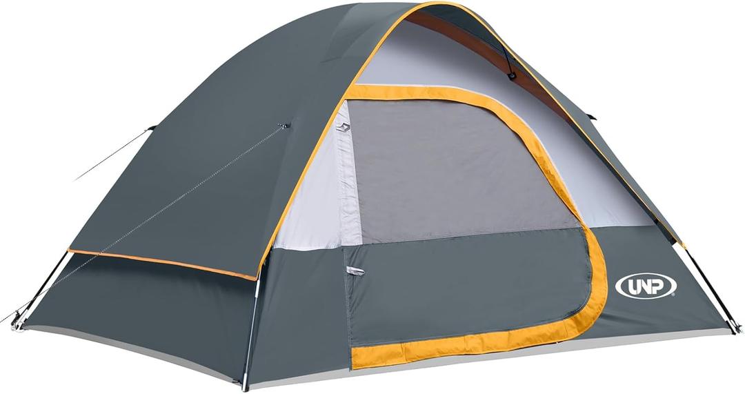 unp Camping Tent 2 Person Dome Tent, Easy to Set Up for Camping, Lightweight Camping Tent, Portable Camping Tent for Outdoor and Backpacking Beaches (Grey, 7ftx5ftx45in)