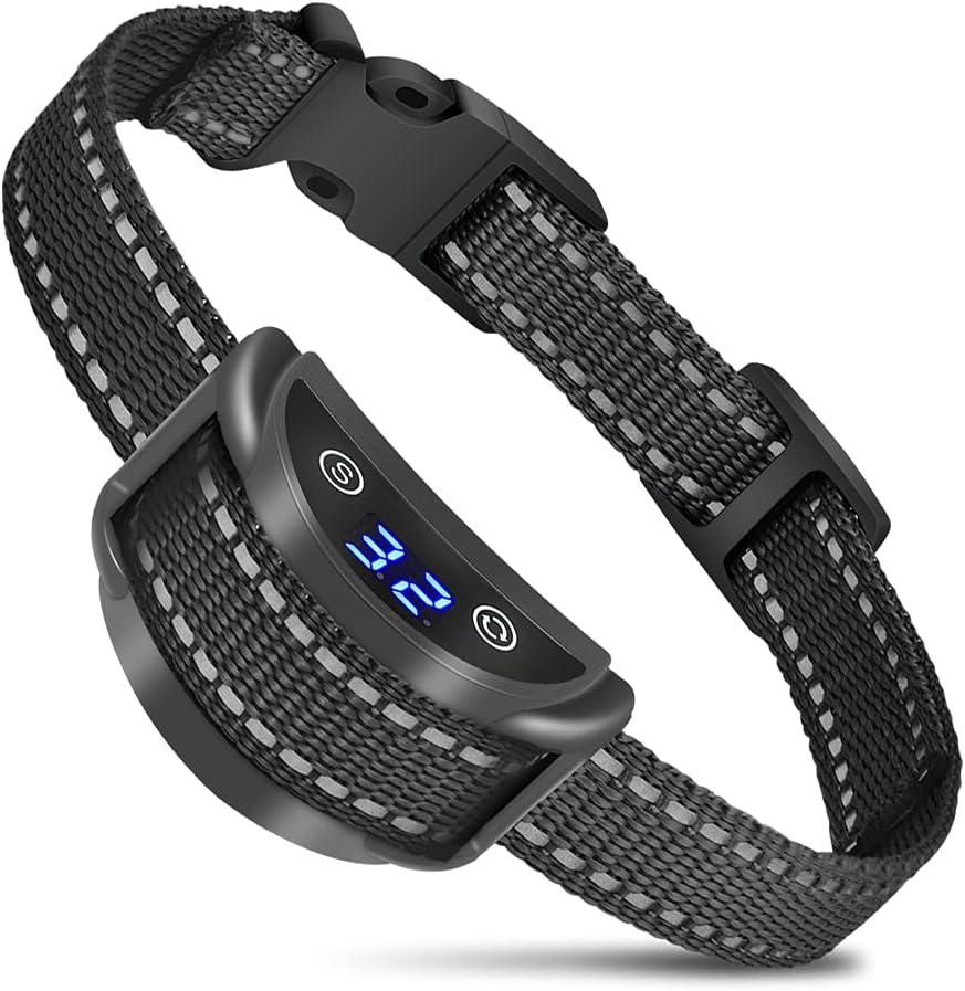 Dog Bark Collar, Smart Anti Bark Collar with 5 Sensitivity Levels, Waterproof Barking Collar with Beep Vibration and Optional Shock, Automatic No Bark Collars for Large Medium Dogs