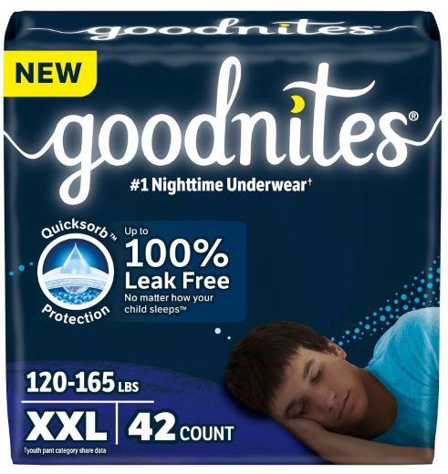 Goodnites Boys' Nighttime Bedwetting Underwear, Size XXL, 21 Ct (2 Packs)