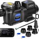 VIVOHOME 2.0HP Pool Pump Dual Speed with Remote Timer 230V
Wireless Remote Control, Fast Self-Primming Motor, 4 Program Segment, for in/Above Ground Pools, Saltwater Pools