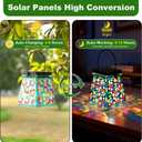 SAVENNA Mosaic Solar Lantern,Handcrafted Glass Outdoor Hanging or Table Lantern,600mAh Long Lasting Garden Light for Patio, Yard & Festive Dcor Pinwheel Pattern