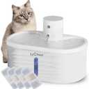 Podazz Wireless Cat Water Fountain, Silent Pump Pet Fountain with Motion Sensor,2.5L/84oz Battery Powered Water Dispenser with 4 Filter, Electricity Separated Design, Easy to Clean