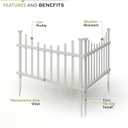 2.5ft H x 3.5ft W (2 Panels) No Dig Zippity Washington Fence Kit, White Vinyl Picket Fence Panels, Easy DIY Decorative Fencing for Yard, Patio, or Deck, Temporary Outdoor Border for Garden, ZP19048