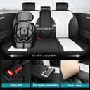 Leather Car Seat Covers Full Set, Breathable Faux Leather Seat Covers for Cars SUV Sedan Waterproof Black/white