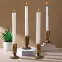 Mumufy Set of 4 Brass Taper Candle Holders Antique Vintage Candlestick Holders Brass Iron Taper Candlestick Decorative Candle Stand Decor for Weddings Dining Parties Timeless Decor Accent