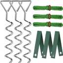 Tree Stake Kit, Heavy Duty Spiral Tree Stakes for Leaning Trees, Straightening Solution for Young Trees in Bad Weather