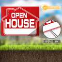 Open House Signs (5 Pack), 16" x 12" Double-Sided Yard Sign With Metal H Stakes, Real Estate Property Sale Directional Arrows, Weather-Proof