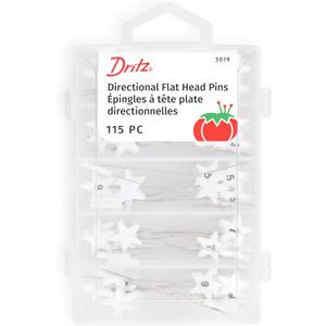 Dritz 3019 Flat Head Numbered and Directional Pins (115-Count) , White