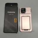 SSLOTSCASE for iPhone 16 Pro Max Case with 2X Screen Protector, Sliding Lens Cover & Kickstand & Credit Card Holder, Military-Grade Protection Rugged Phone Cover for iPhone 16 Pro Max, Rose Gold