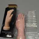 Zhaoyao Practice Hand for Acrylic Nails, Nail Practice Hand with 100 Pcs Nail Tips 120 Pcs Double-side Jelly Glue Stickers Bendable Fake Hand Mannequin Hand for Nail Practice Manicure Beginners