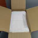 GREENSTELL Small Vanity Stool Chair with Storage and Folding Back, 13.4" x 15" x 30" Square Faux Fur Soft Ottoman, 4 Metal Legs with Anti-Slip Feet, Furry Padded Seat for Makeup, Bedroom, White