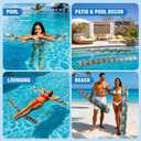 Inflatable Swim Pool Noodles, Premium Fabric-Covered Swim Floats for Adults, 56 '' Swimming Pool Noodles for Floating, Adults Pool Accessories for Ocean, Lake, Beach