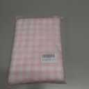 ZJDECOR Buffalo Plaid Kitchen Curtains 24 Inches Long,Pink White Gingham Crinkled Not-See-Through Sheer Cafe Tier Panels,Farmhouse Window Treatment for Kitchen Bedroom,Rod Pocket,26"Wx24"L(Pack of 2)