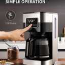SHARDOR 10-Cup Programmable Coffee Maker, Regular & Strong Brew Drip Coffee Machine for Home and Office, Auto Shut Off, Permanent Filter, Silver