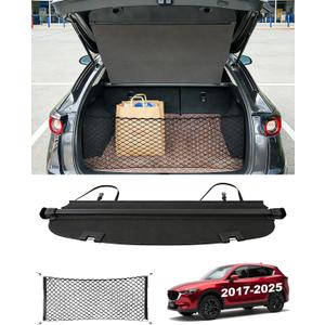 Cargo Cover for 2017-2025 Mazda CX5, Retractable Trunk Cover for 2024 2025 CX-5 Accessories, Luggage Security Shade Cover Anti-Peeping Privacy Screen, Canvas