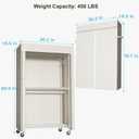 FUTASSI White Clothing Rack with Beige Cover, P1C Rolling Closets with Wheels, Metal Garment Rack for Hanging Clothes, Clothing Storage Wardrobe, 36.2" W x 16.5" D x 80.5" H, Load 450 Pounds