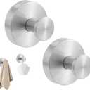 2 Pack Suction Cup Hooks Heavy Duty Shower Hooks Stainless Steel Towel Hook No Drill for Bathroom Kitchen Glass Mirror Tile Towel Robe Loofahs Wreaths Hanging Hook Strong Hold