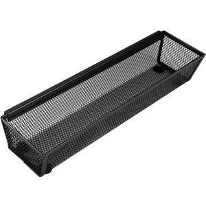 Faridabio Drawer Organizer, Silverware Organizer for Kitchen Cutlery Tray Utensil holder with Interlocking Mesh Metal Flatware Storage (1 pcs) (BLACK( ONE PACK ))