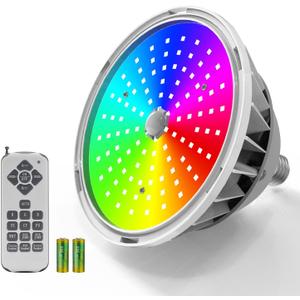 2025 Upgraded 120V 90W LED Pool Light Bulb for Inground Pool,RGB Color Changing Pool Light for Swimming Inground Pool,E26 Base,Remote Control,Replacement Bulb for Pentair and Hayward Fixture
