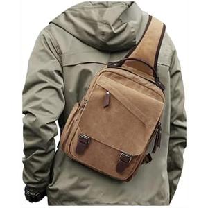 Messenger bag for Men,Small Sling Crossbody Backpack Shoulder Bag for Men Women,canvas Strap Backpack Sling Bag